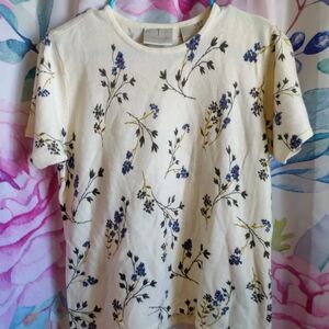 Knit Floral Short Sleeve